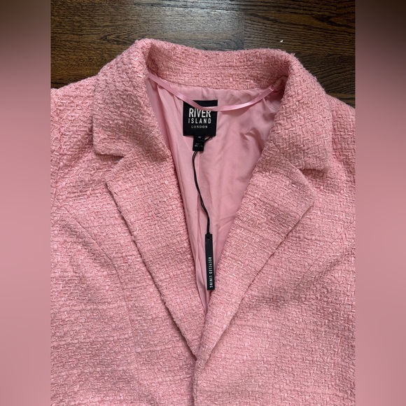 River Island Pink Tweed Blazer – Elegant Chanel-Inspired Style NWT - Picture 5 of 14